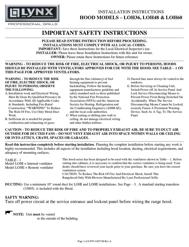Lynx LOH36 installation instructions
