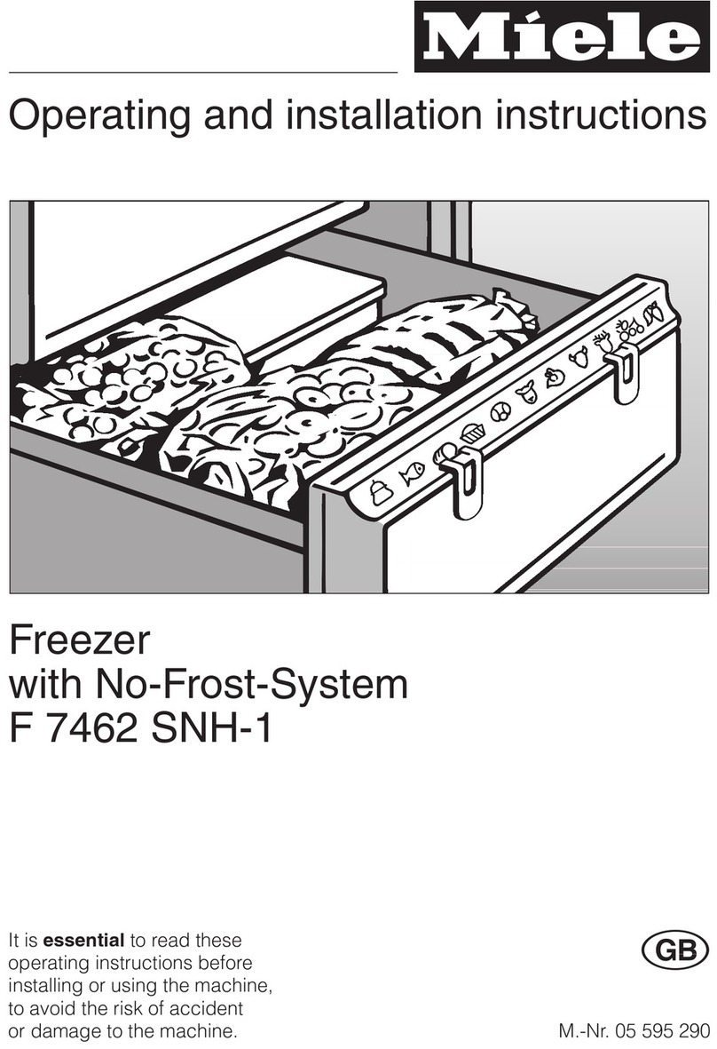 Miele F 7462 SNH-1 OPERATING AND INSTALLATION Manual Miele F 7462 SNH-1 OPERATING AND INSTALLATION Manual