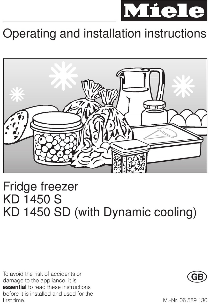 Miele KD 1450 SD OPERATING AND INSTALLATION Manual