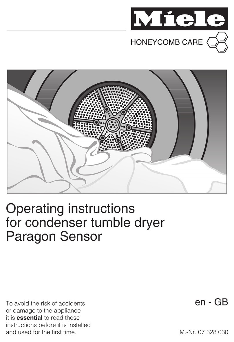 Miele Paragon sensor operating instructions Miele Paragon sensor operating instructions
