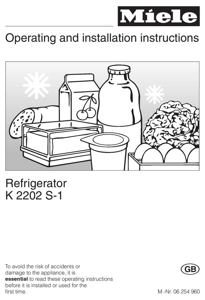 Miele K 2202 S-1 OPERATING AND INSTALLATION Manual