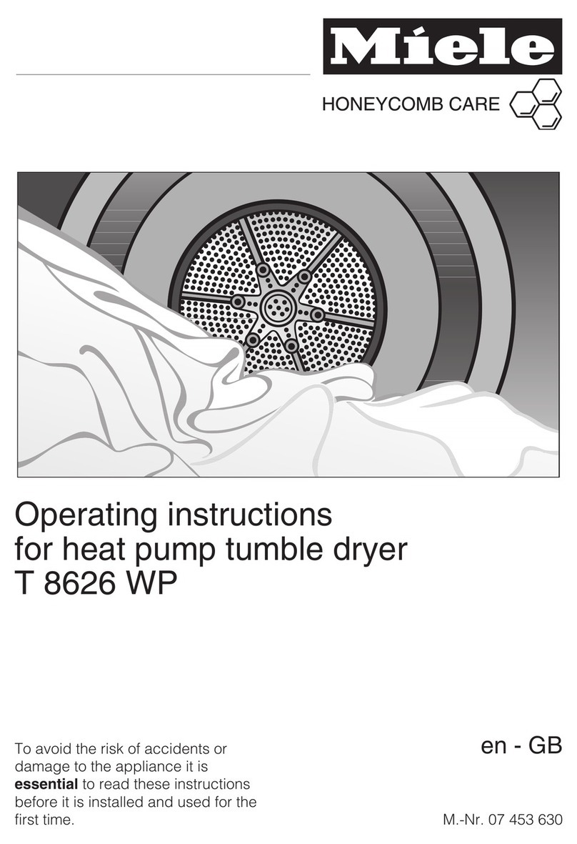 Miele T 8626 WP operating instructions