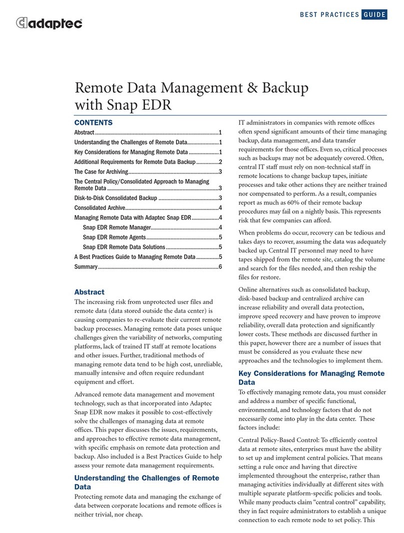 Adaptec Snap EDR User manual