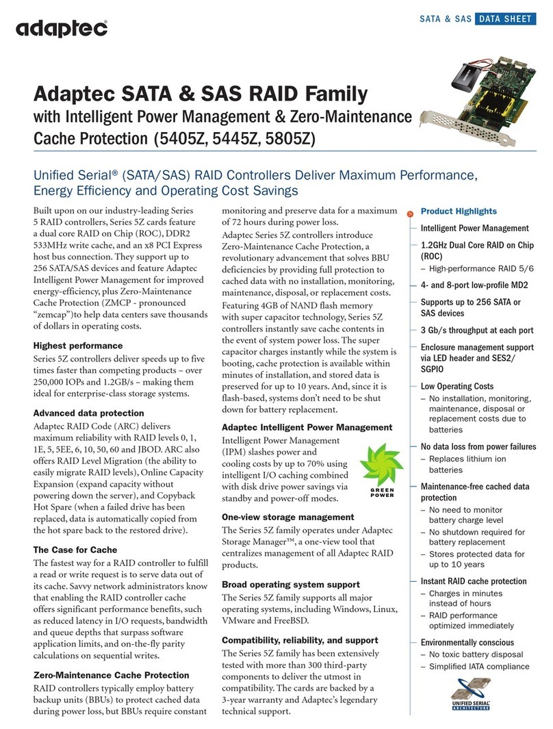Adaptec RAID 5405Z datasheet