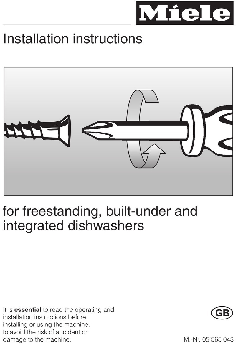 Miele G 893 installation instructions