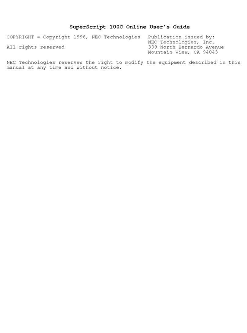 NEC SuperScript 100C User manual
