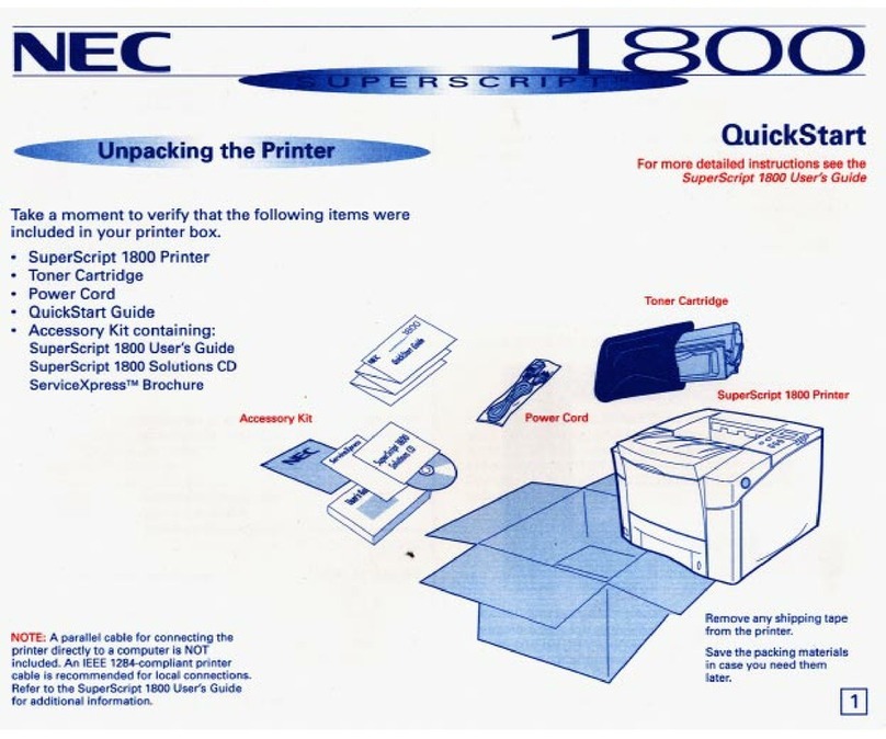 NEC SuperScript 1800 User manual