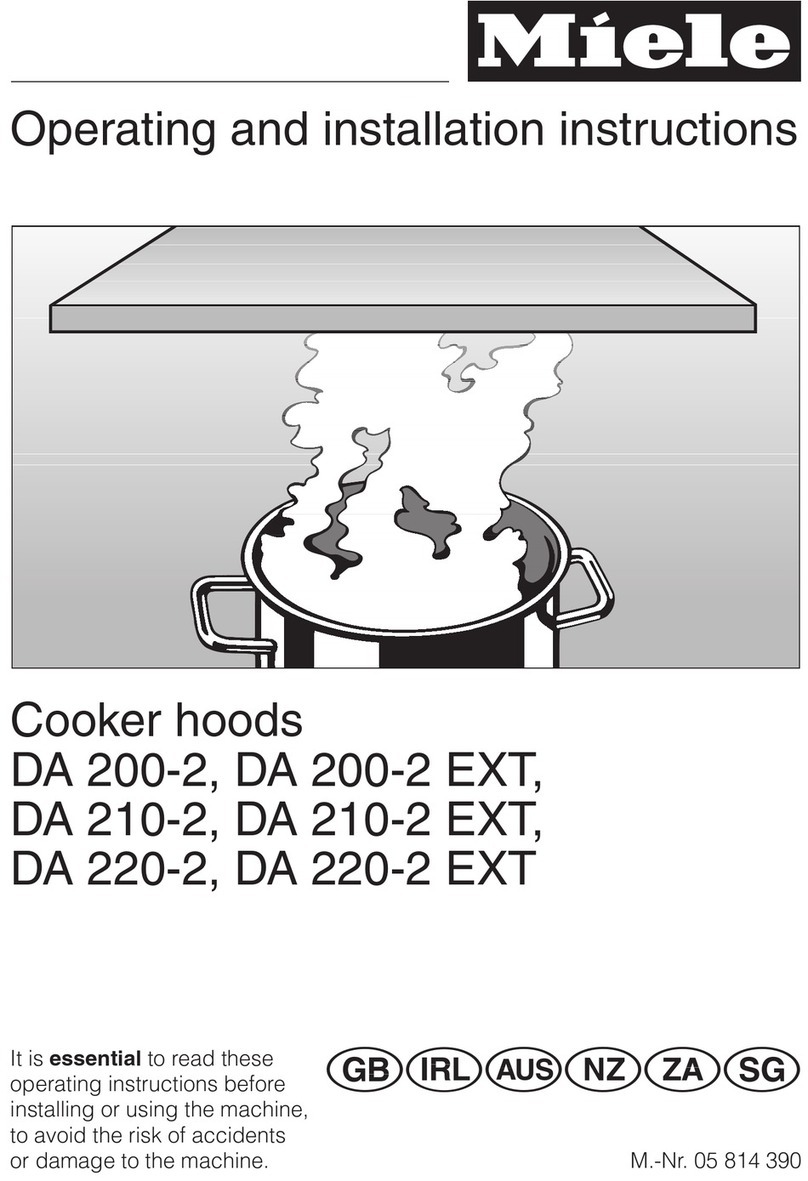 Miele DA 220-2 OPERATING AND INSTALLATION Manual