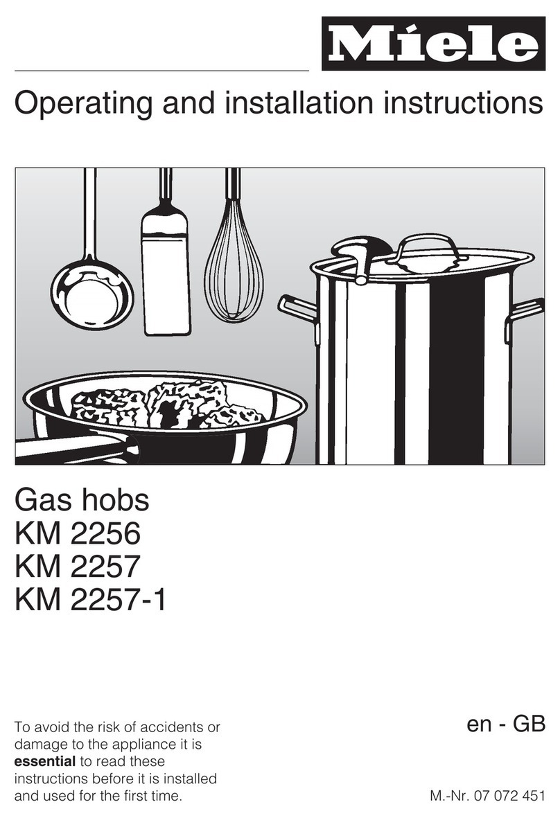 Miele KM 2257-1 OPERATING AND INSTALLATION Manual