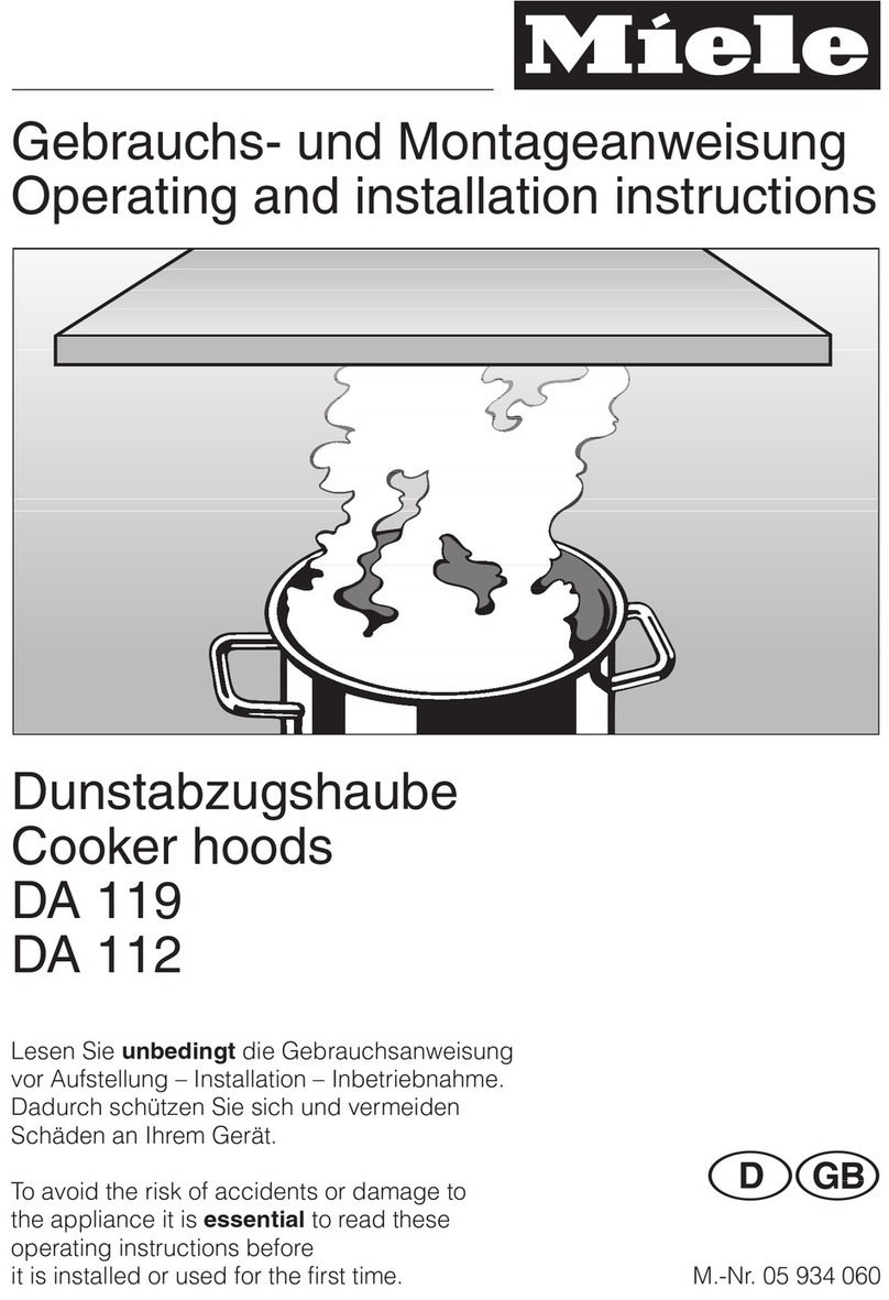 Miele DA 119 OPERATING AND INSTALLATION Manual