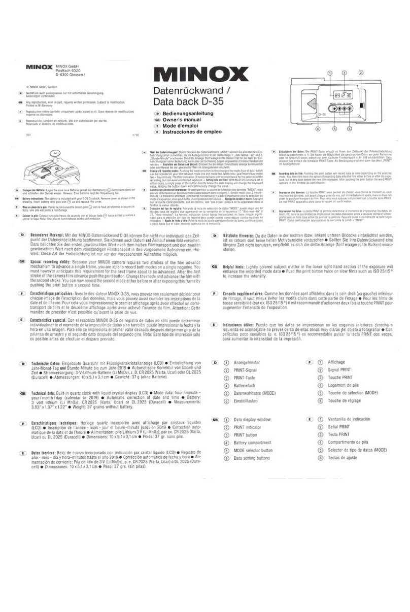 Minox Data Back D35 User manual