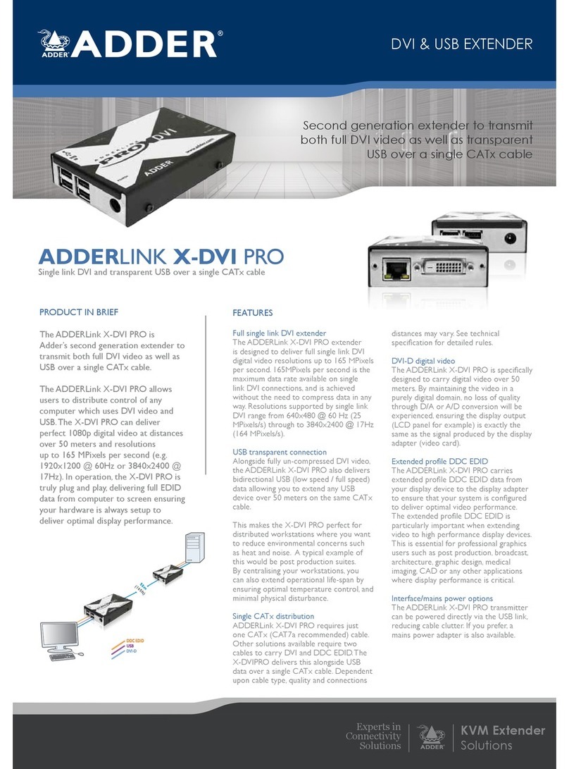 ADDER ADDERLINK X-DVI PRO User manual