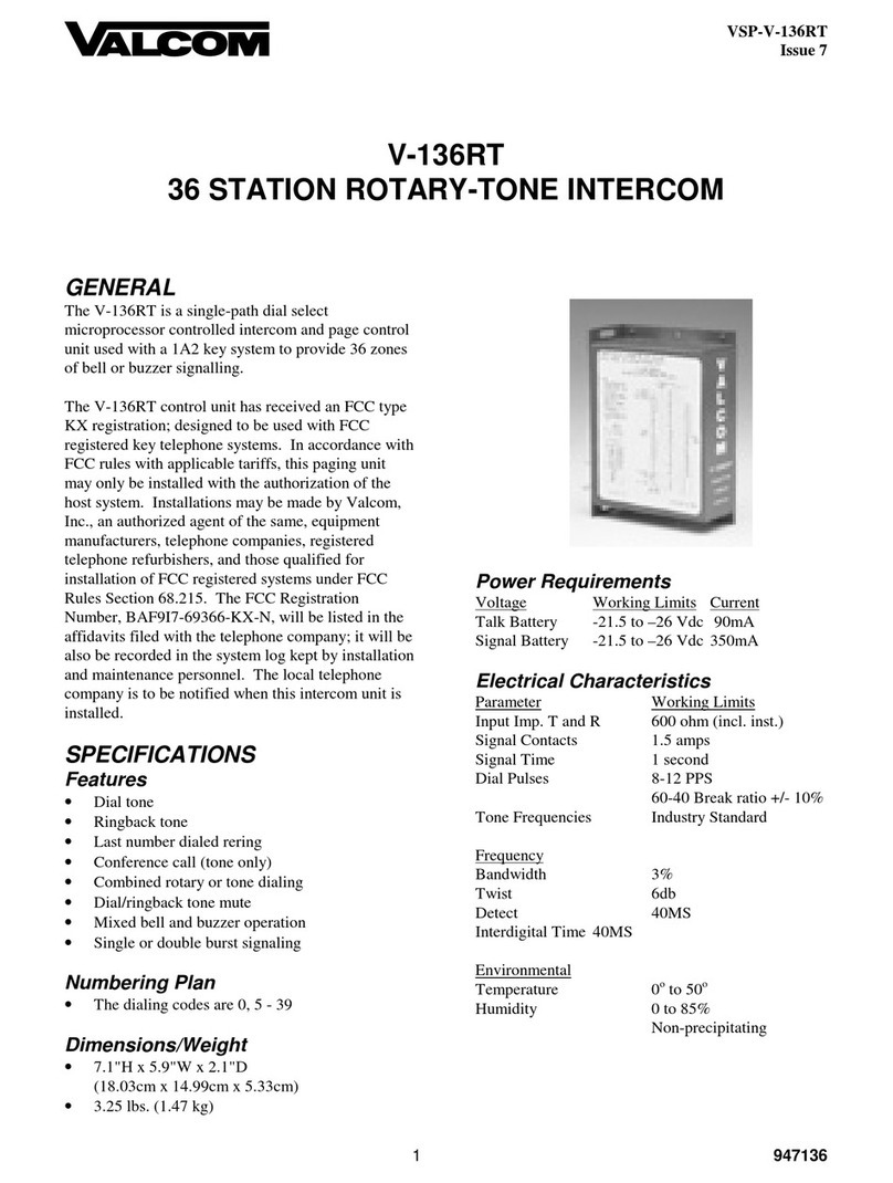 Valcom V-136RT User manual