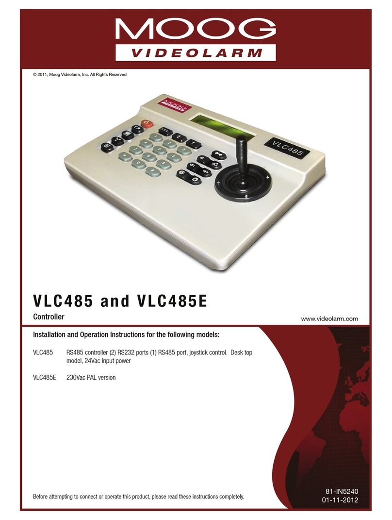 Moog Videolarm VLC485 Installation and operation instructions