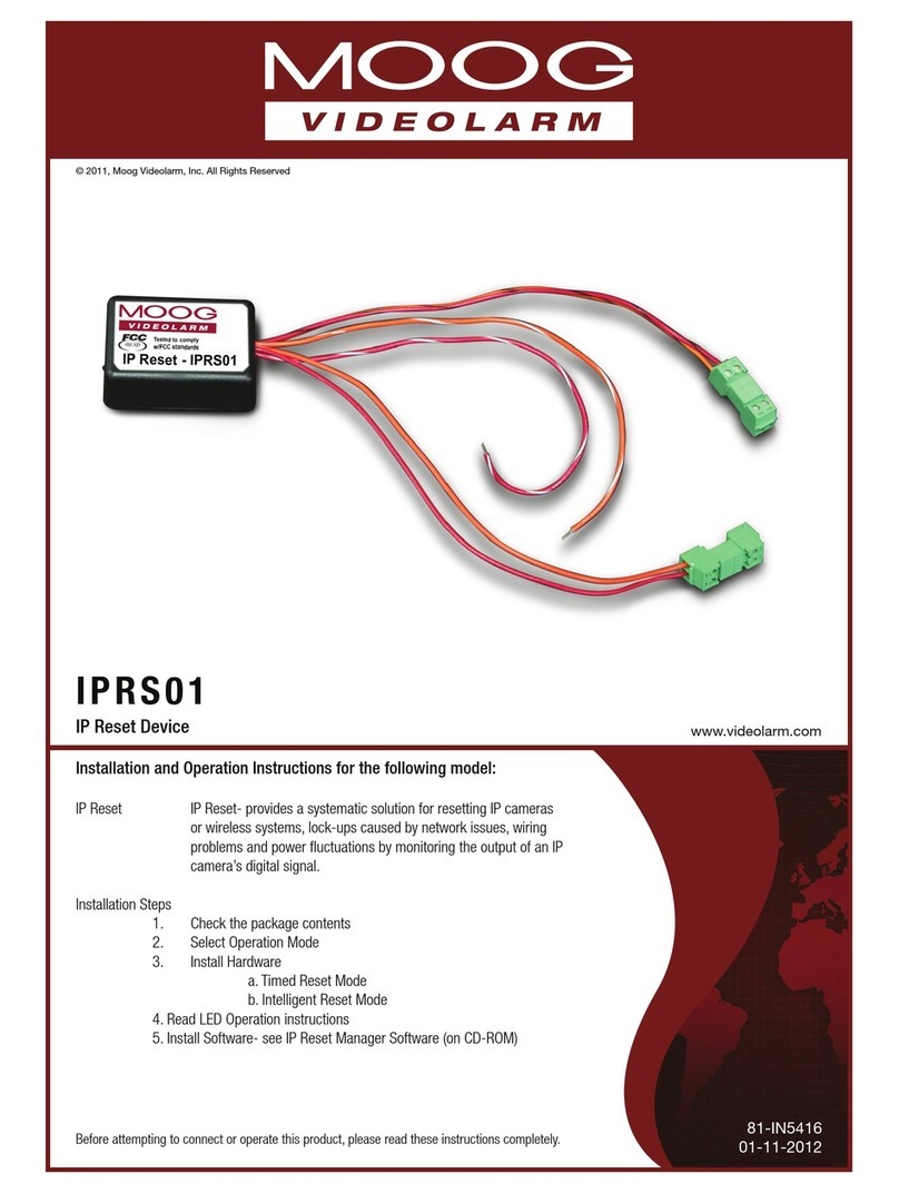 Moog Videolarm IPRS01 Installation and operation instructions
