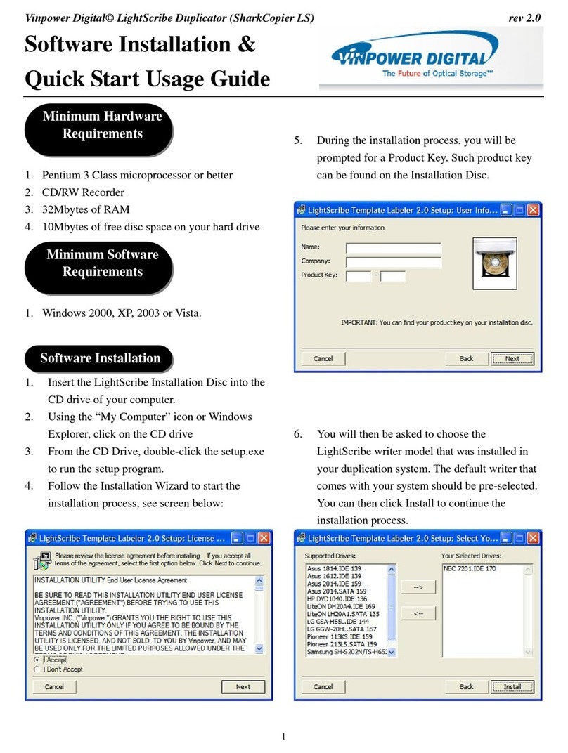 Vinpower LightScribe Software installation & quick start usage guide