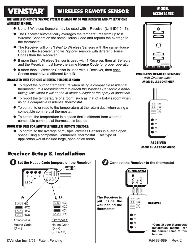 Venstar ACC0414REC Setup & installation