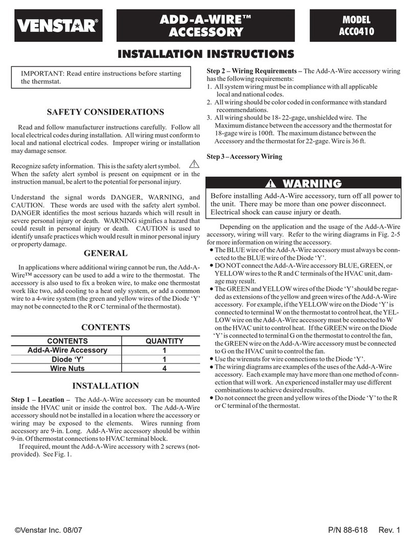 Venstar ACC0410 installation instructions