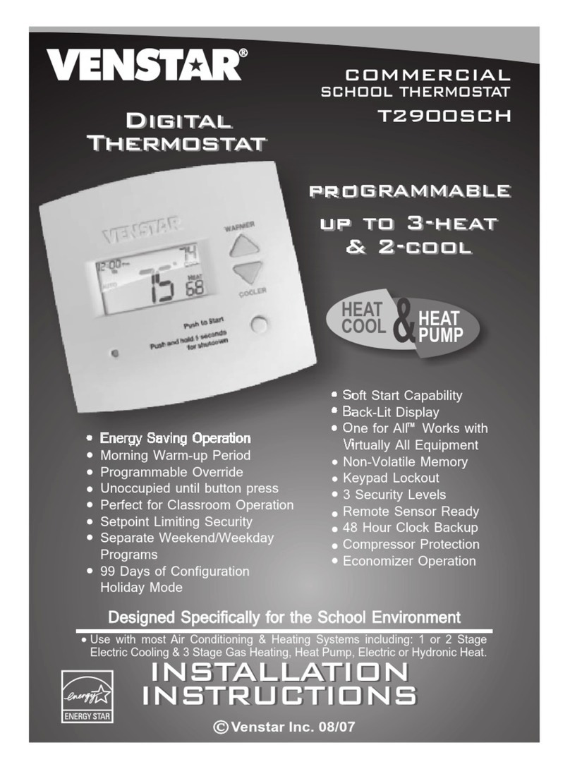 Venstar T2900SCH installation instructions
