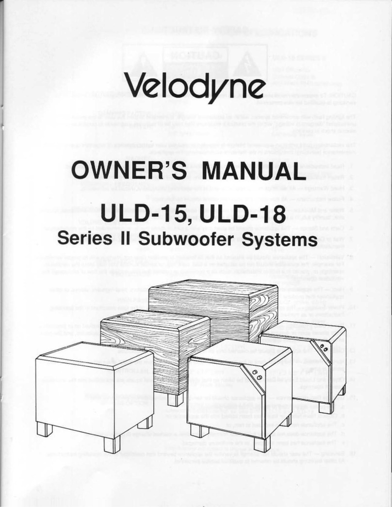 Velodyne ULD-15 owner's manual