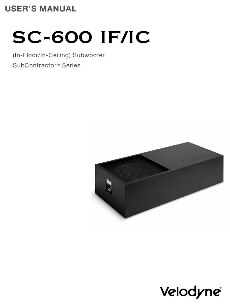 Velodyne SubContractor Series SC-600 IF user manual