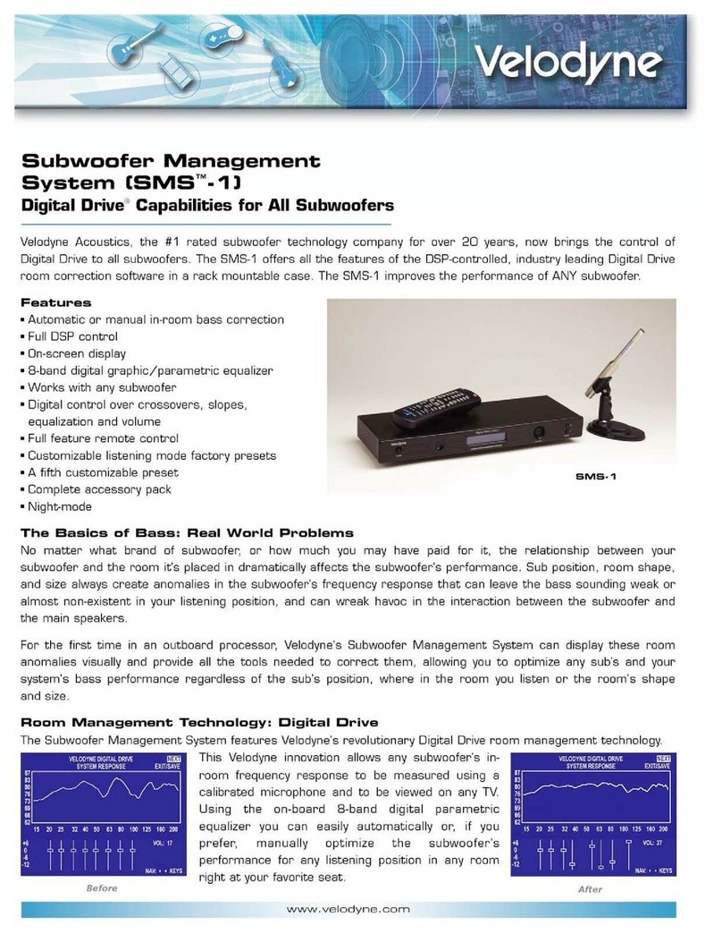 Velodyne SMS-1 - DATASHEET 1 User manual