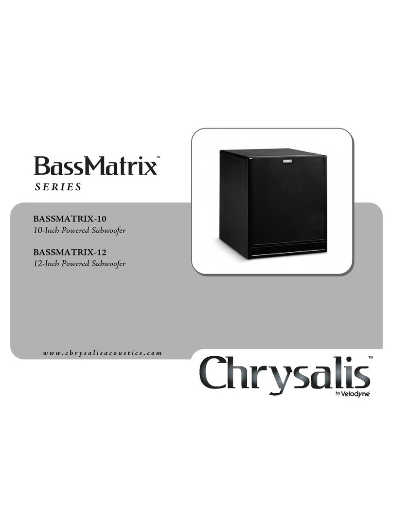 Velodyne Chrysalis BASSMATRIX-10 user manual