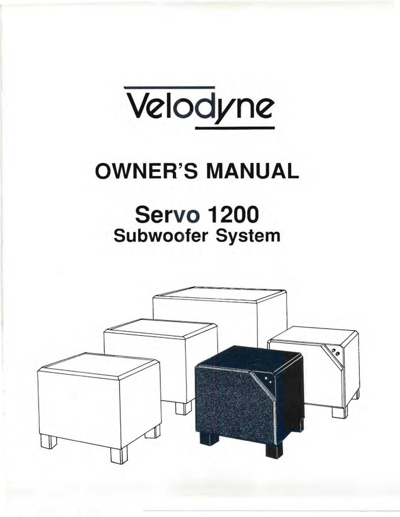 Velodyne Servo 1200 owner's manual