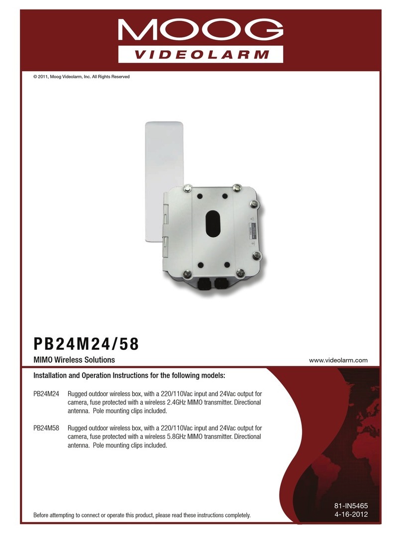 Moog Videolarm PM24M58 Installation and operation instructions