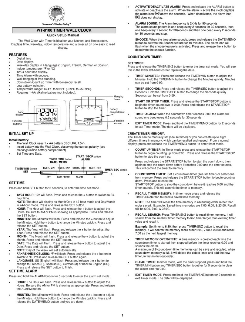 La Crosse Technology WT-8100 Specification sheet