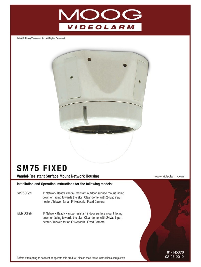 Moog Videolarm SM75CF2N Installation and operation instructions