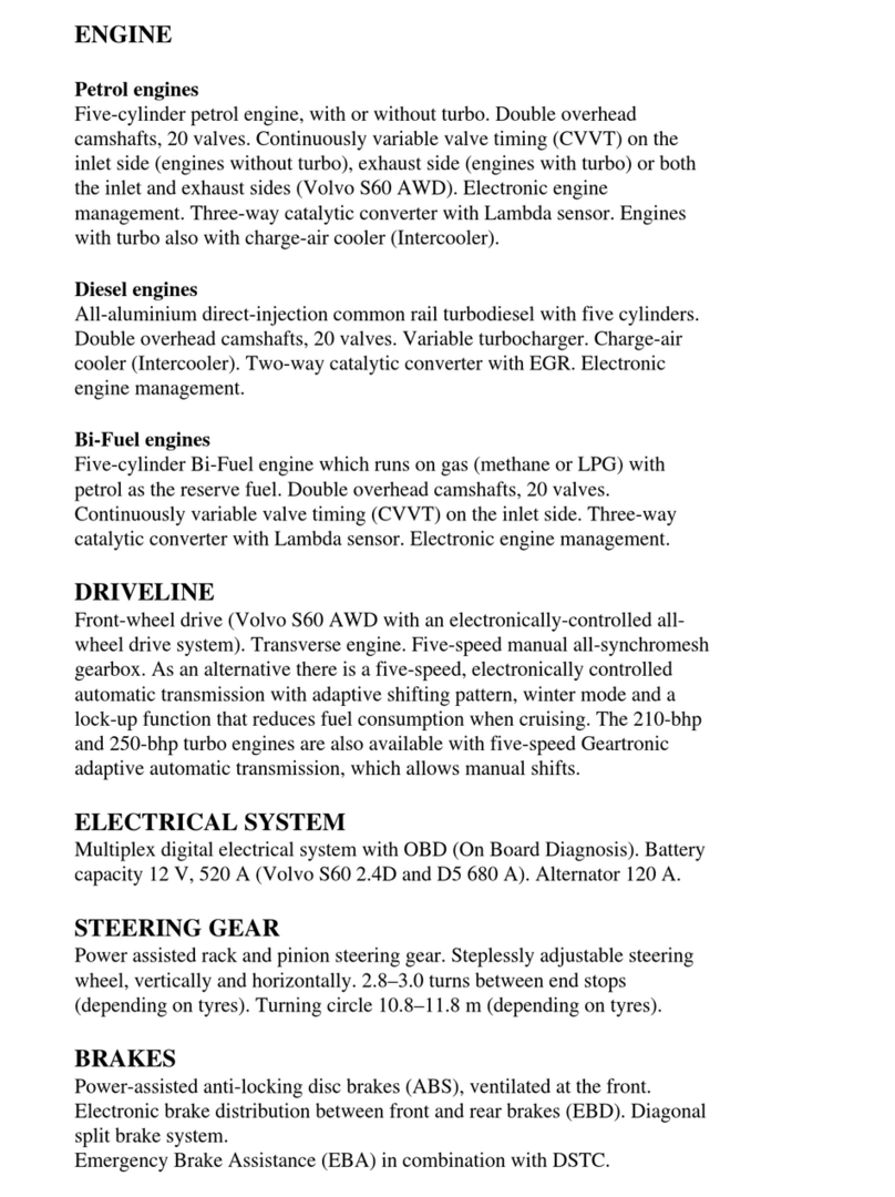 Volvo S60 Series Specifications
