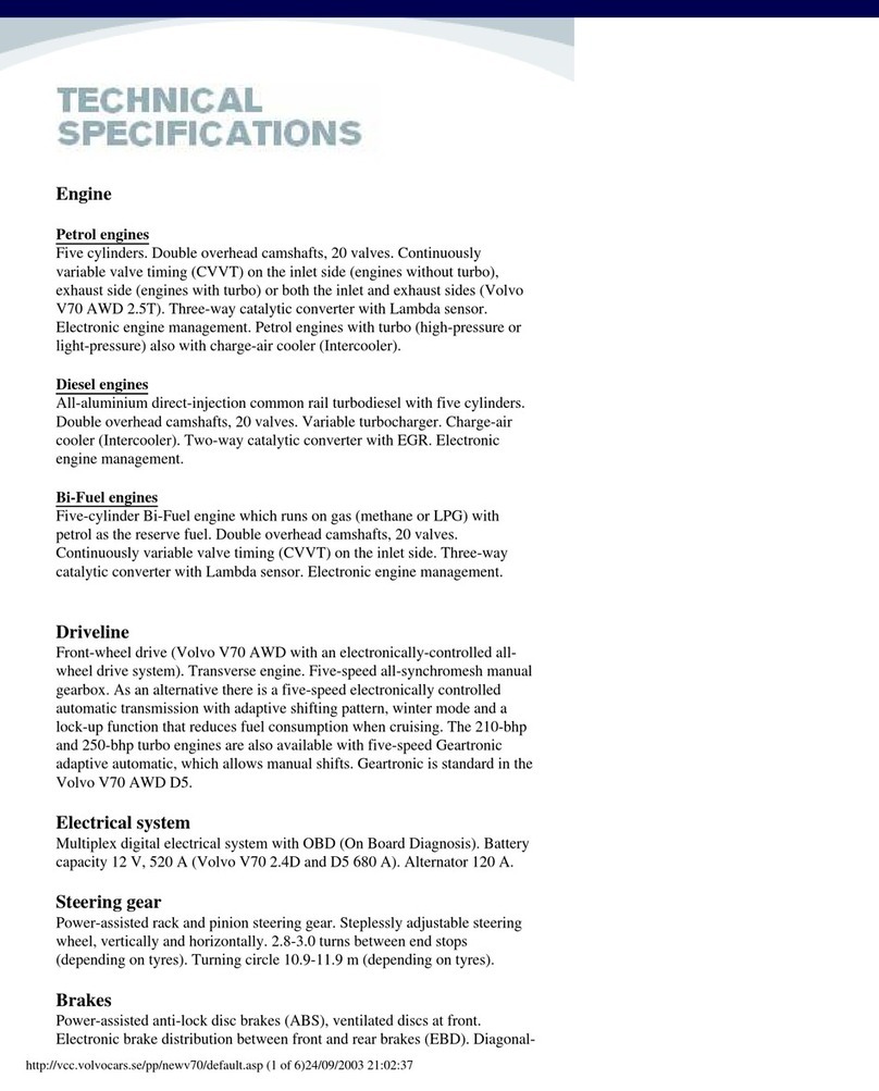 Volvo V70 SPORT Technical specifications