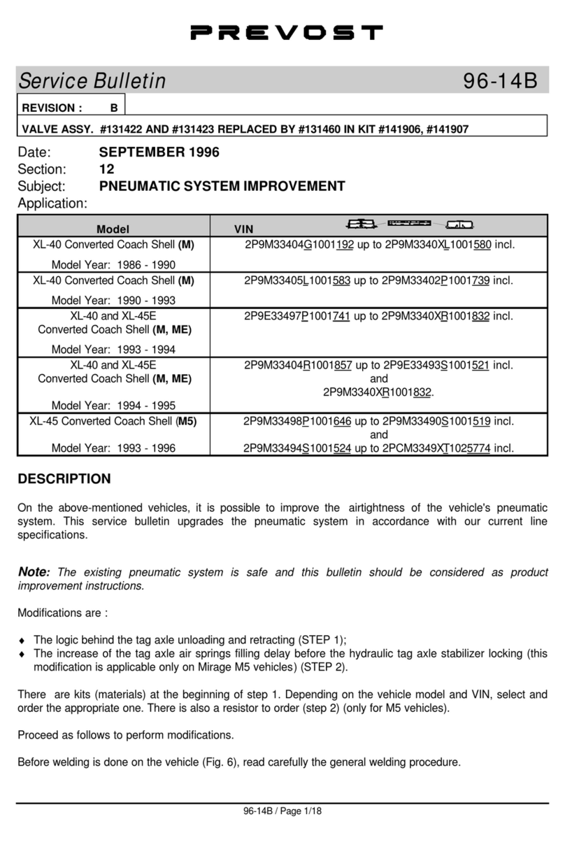 PREVOST PNEUMATIC SYSTEM IMPROVEMENT Service bulletin