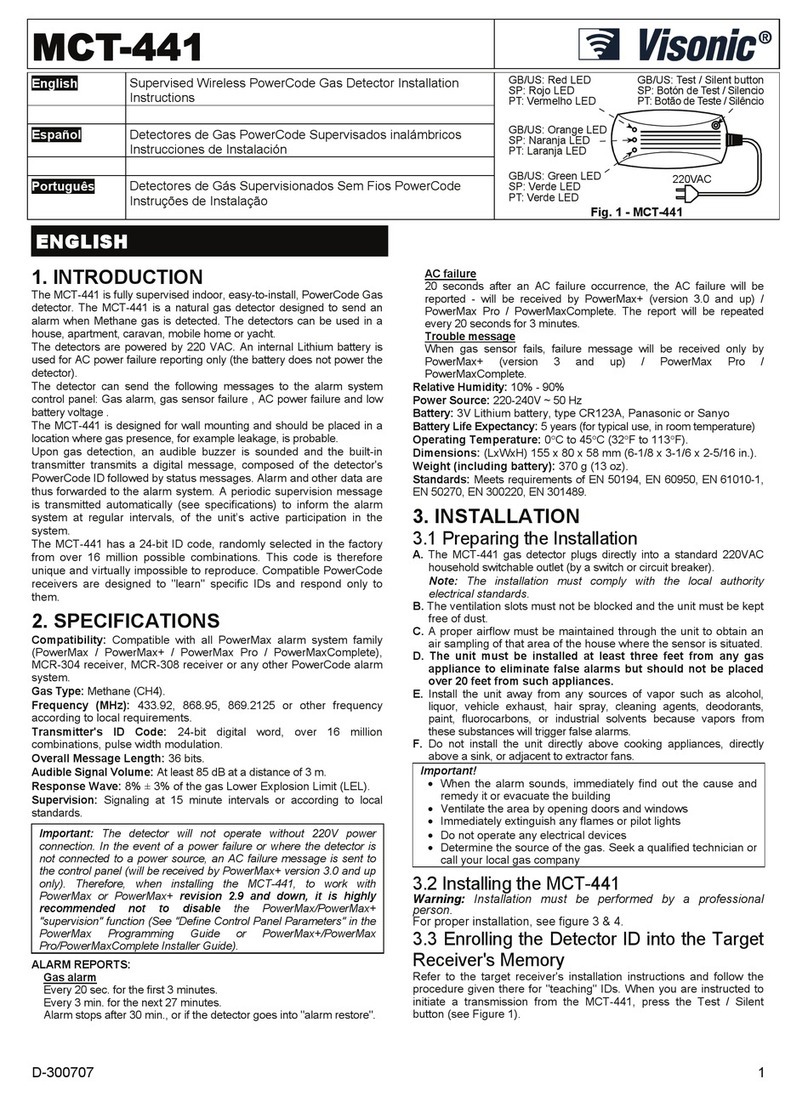 Visonic MCT-441 installation instructions