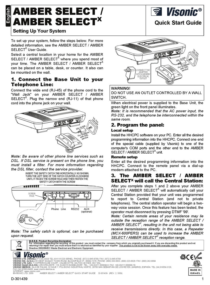 Visonic AMBER SELECT User manual
