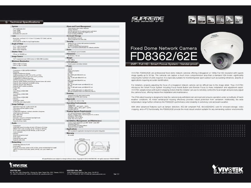 Vivotek Supreme FD8362 User manual