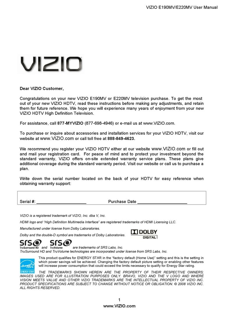 Vizio E190MV User manual
