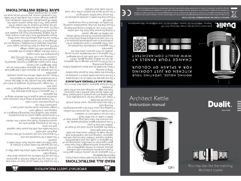 Dualit Architect CJKI instruction manual