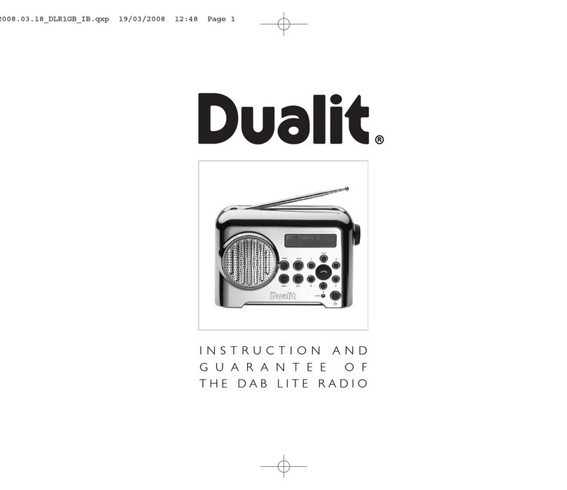 Dualit DAB LITE RADIO Instructions and guarantee