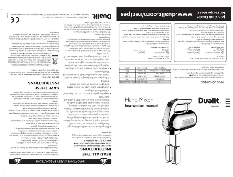 Dualit HAND MIXER instruction manual