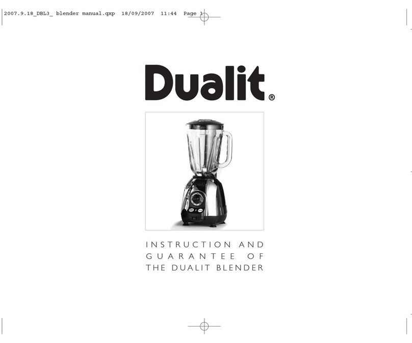 Dualit The Blender Instructions and guarantee