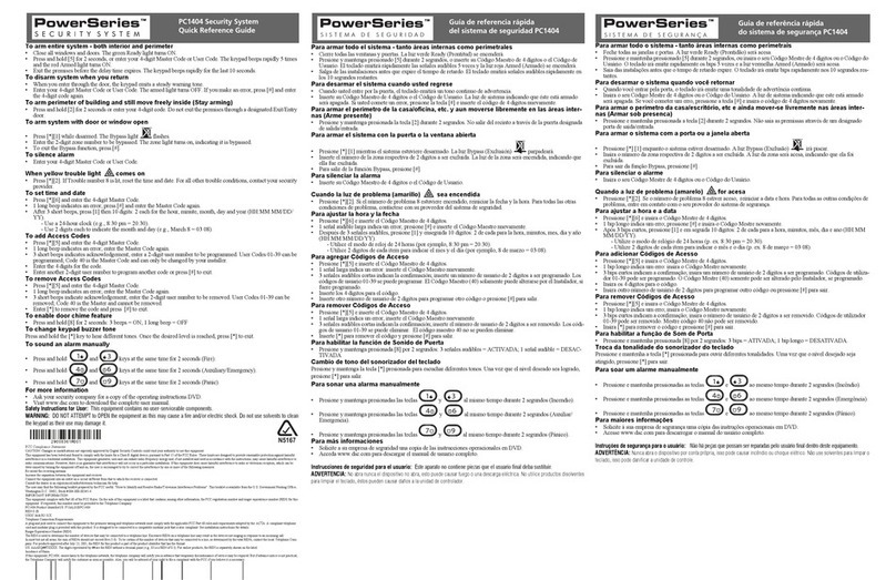 DSC PowerSeries PC1404 User manual