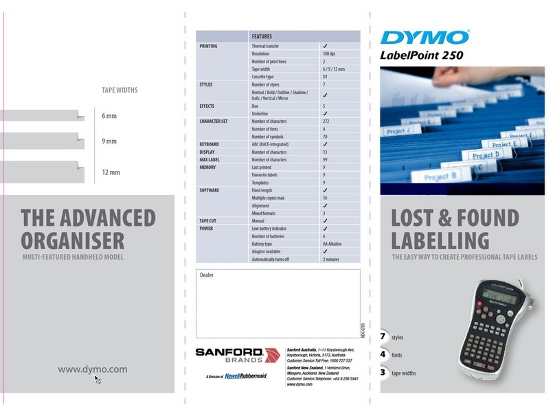 Dymo LabelPoint 250 Owner's manual