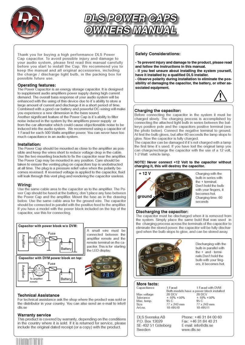 DLS DLS POWER CAPS owner's manual