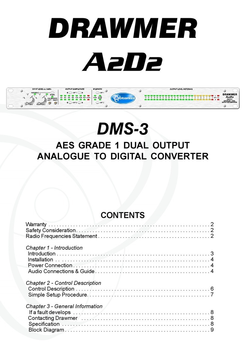 Drawmer A2D2 DMS-3 owner's manual
