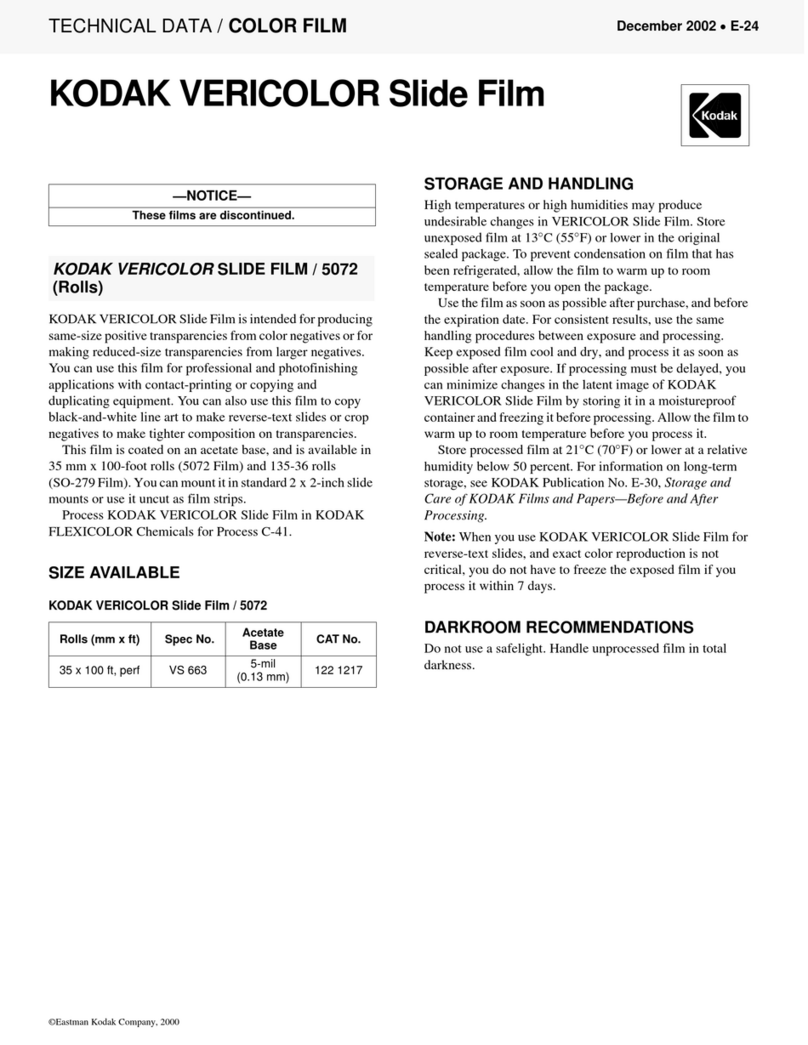 Kodak VERICOLOR E-24 Instruction manual