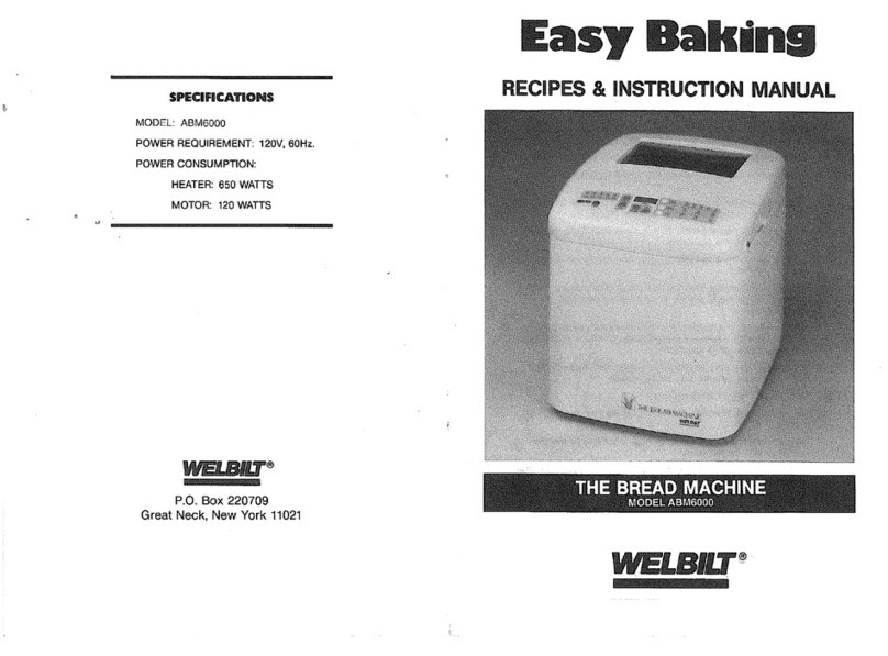 Welbilt EASY BAKING ABM6000 instruction manual