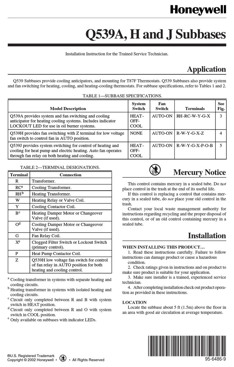 Honeywell Q539A User manual