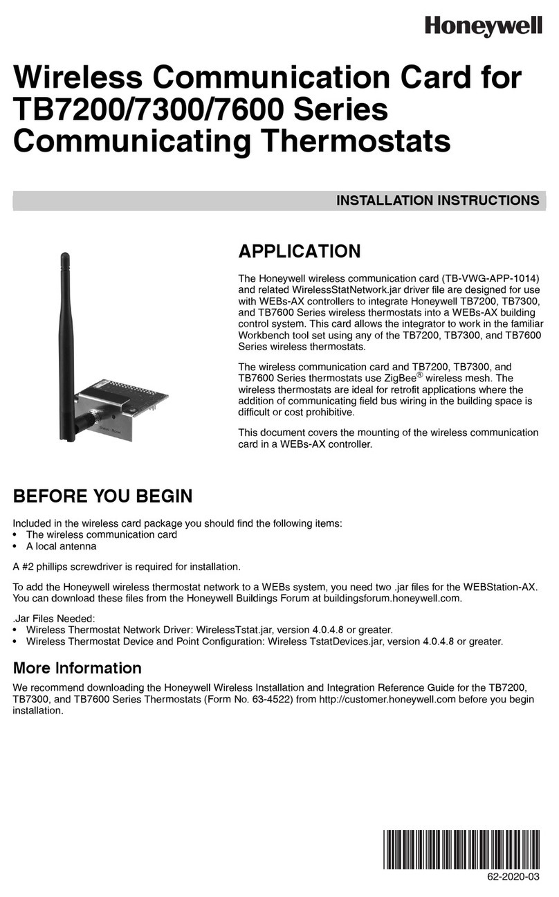 Honeywell Wireless Communication Card installation instructions Honeywell Wireless Communication Card installation instructions
